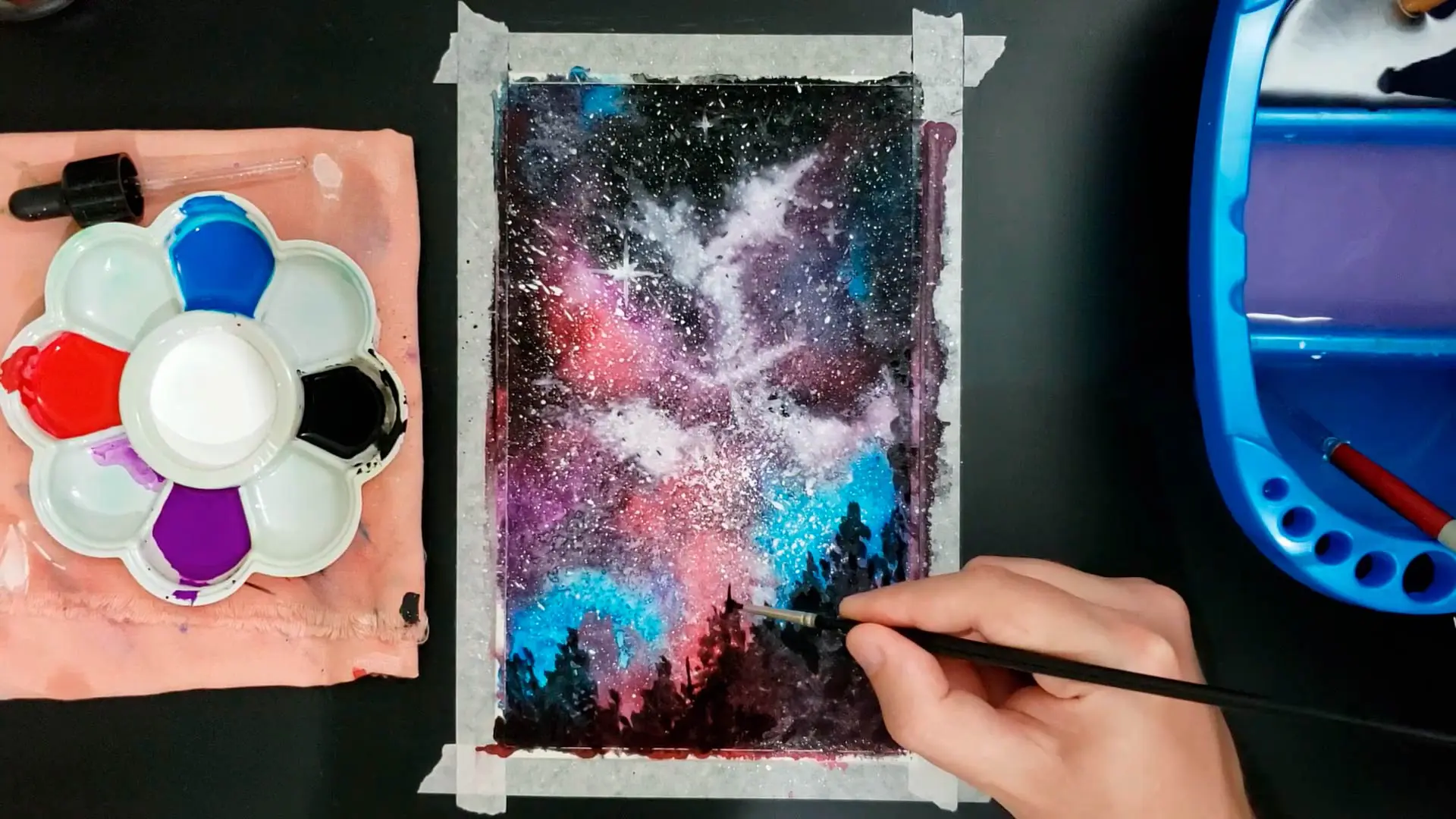 como pintar com guache e aquarela