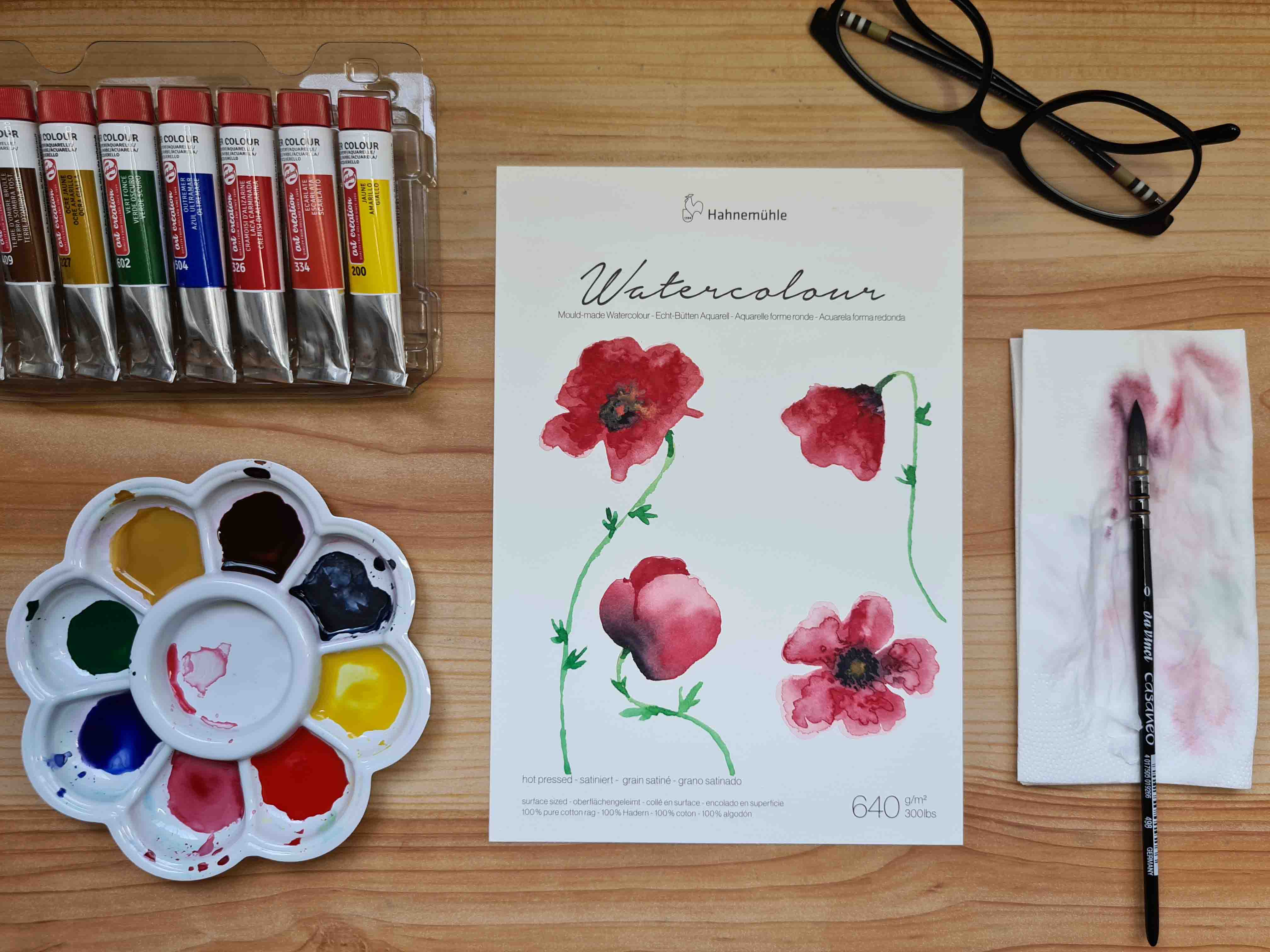 Estudo de flores feito com a aquarela Art Creation