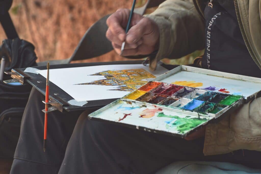 AQUARELISTA PINTANDO